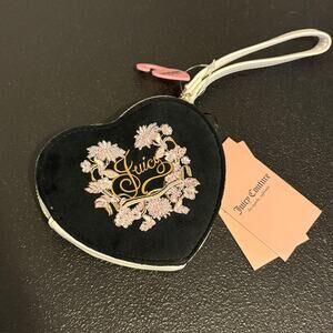 Juicy Couture "Juicy in Bloom" Heart Wristlet – Black Floral